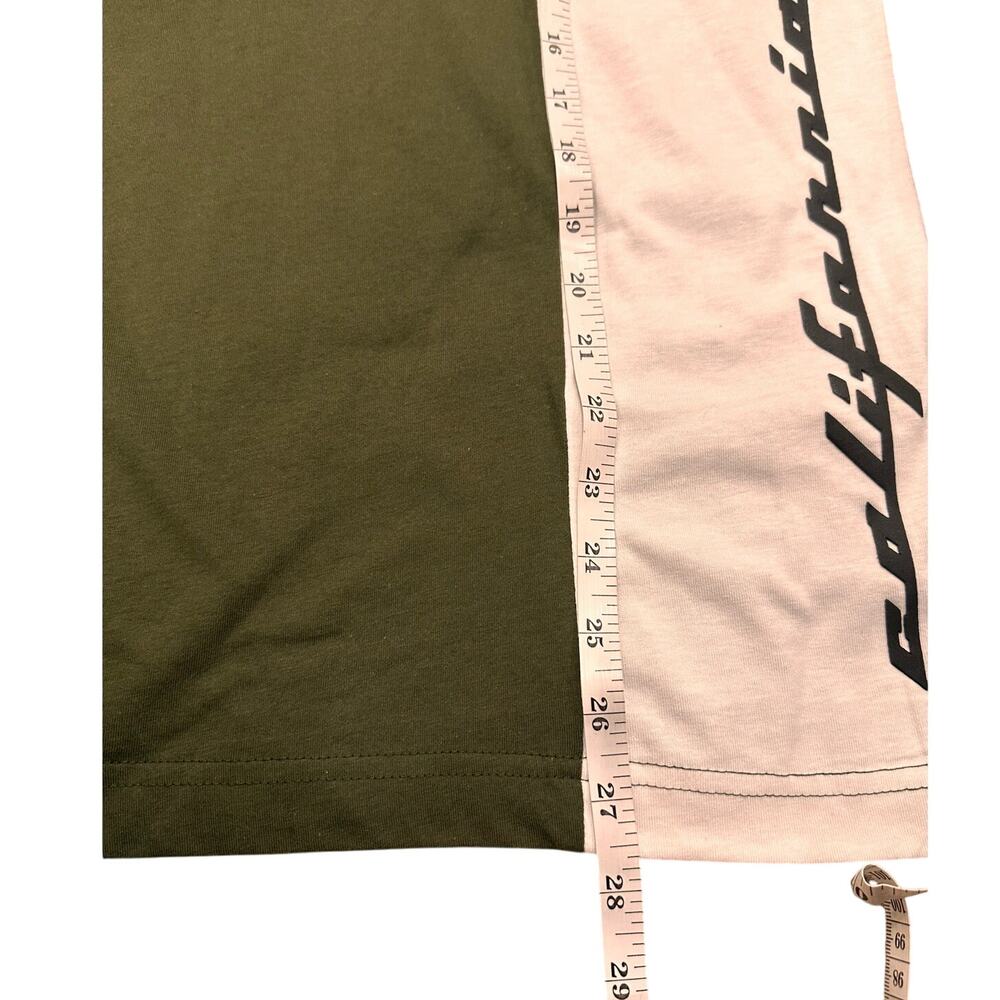 Max Men's Retro "California" Slim Fit T Shirt, Olive Black White Colorblock, S - Picture 6 of 9